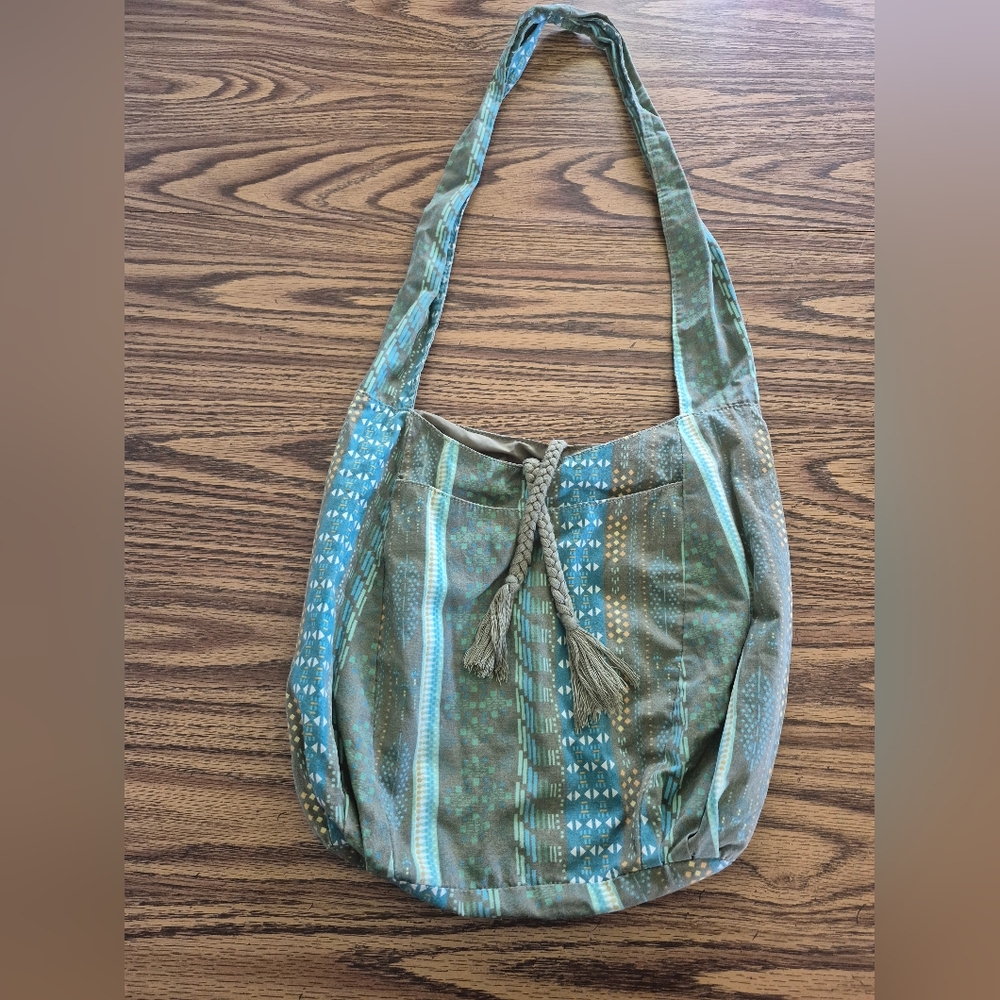 Boho Style Blue and Green Women's Shoulder Bag.